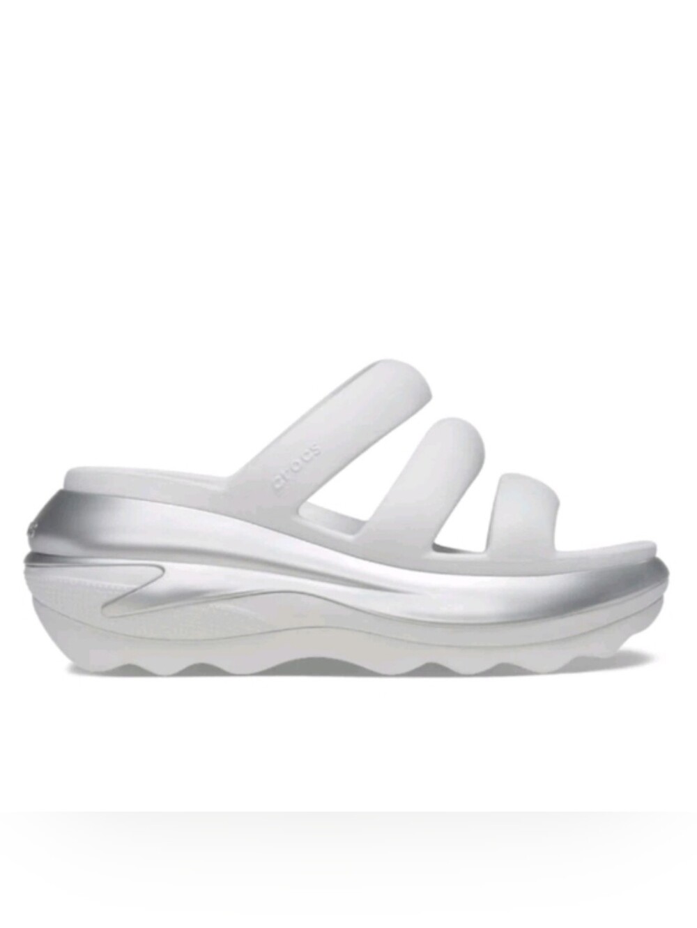 CROCS Mega Crush Metallic Triple Strap Platform Sandals Size 9